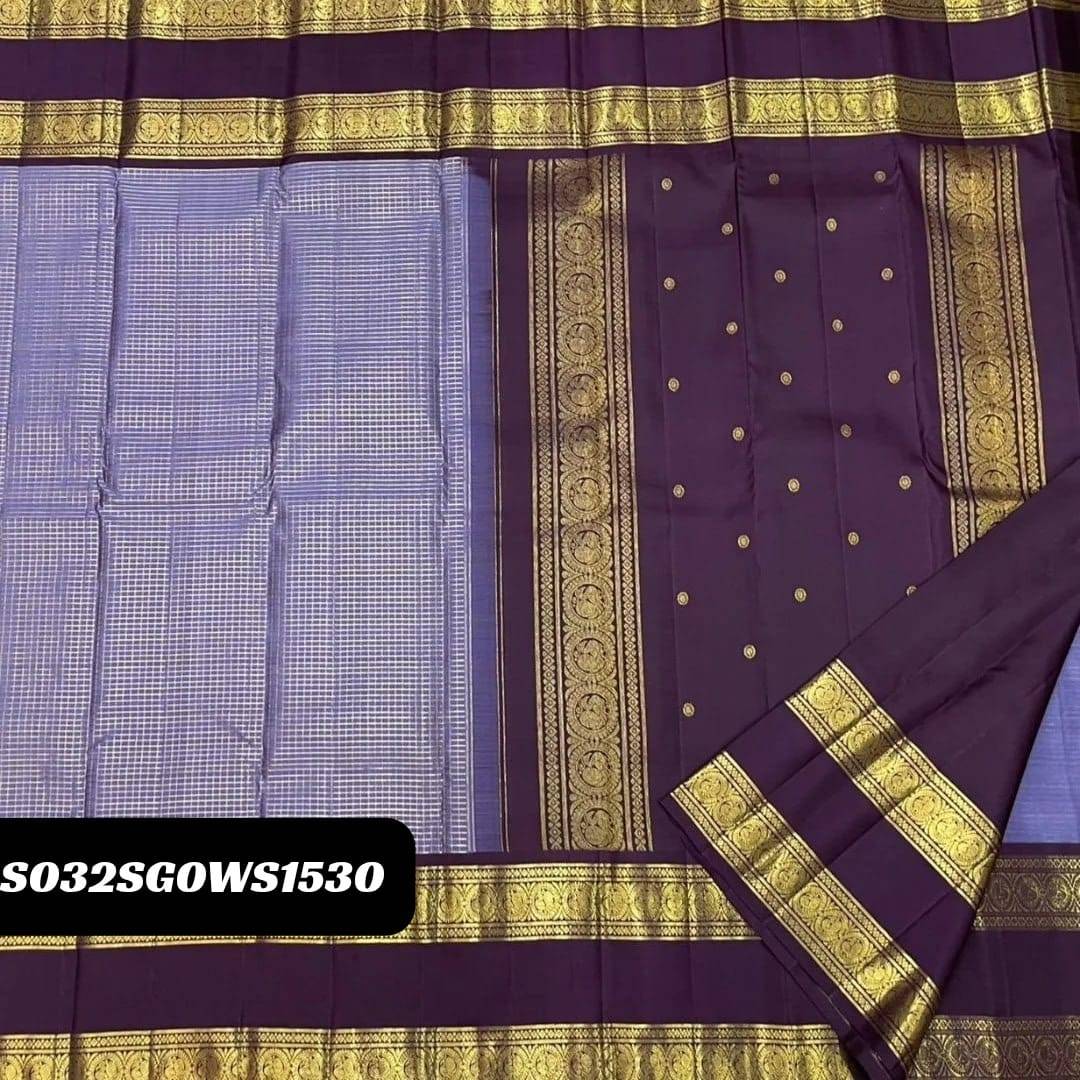 Lavender Elegant Banarasi Soft Silk Saree with Zari Motifs & Jacquard Border Blouse